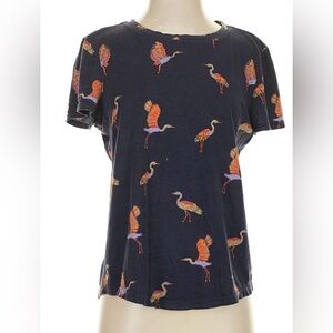 by Anthropologie Navy Heron Print Top